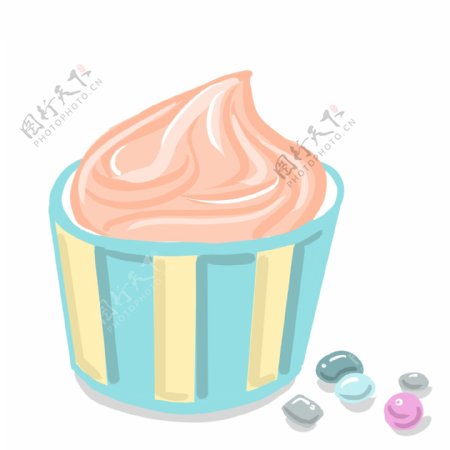 美食蛋糕卡通粉色