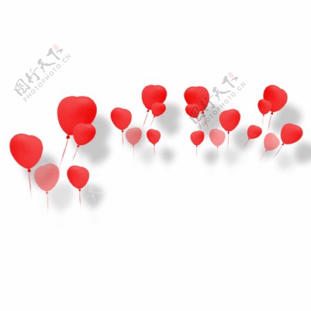 红色心形气球装饰