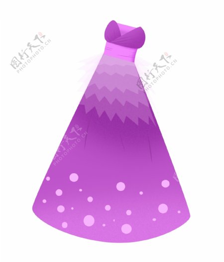 白色斑点紫色婚纱
