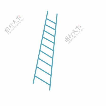 蓝色的楼梯免抠图
