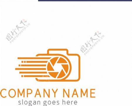 大气橙色摄影焦距广告logo