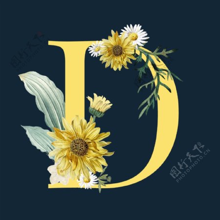 字母与花朵