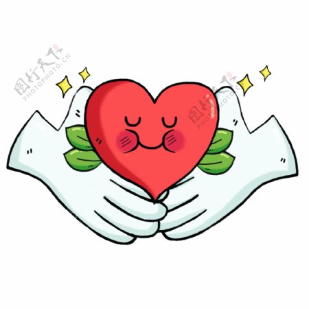 世界保健日保护心脏健康手绘卡通心