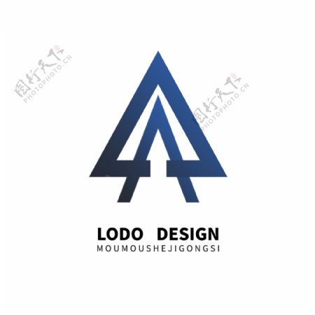 字母A帐篷LOGO风筝蓝色logo