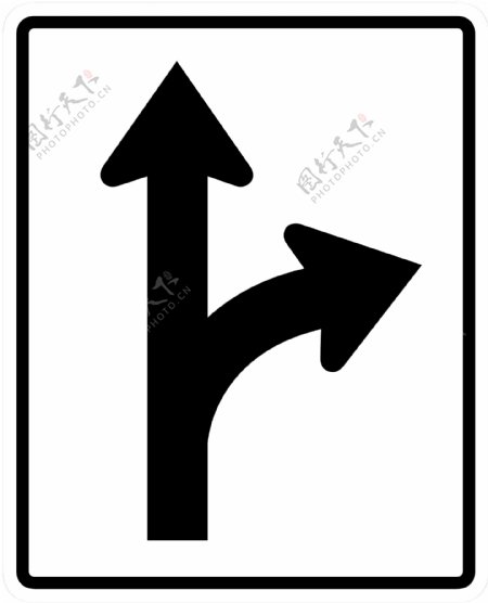 交通图标系列直行右转图标