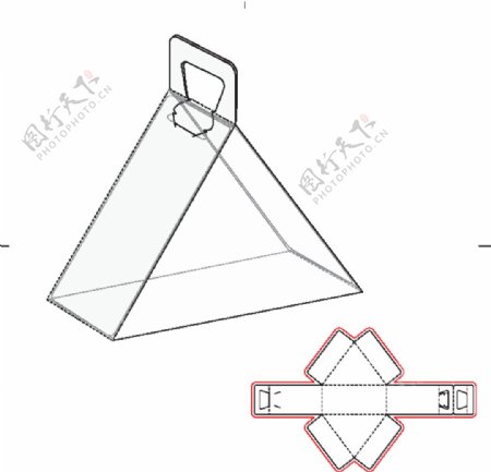 三角挂盒包装盒效果图