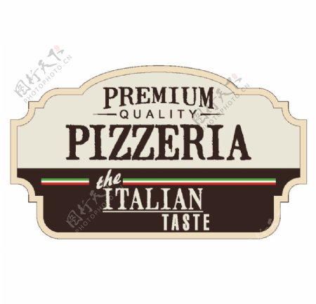 经典披萨标签插画