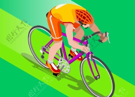 矢量夏季自行车运动比赛插画素材
