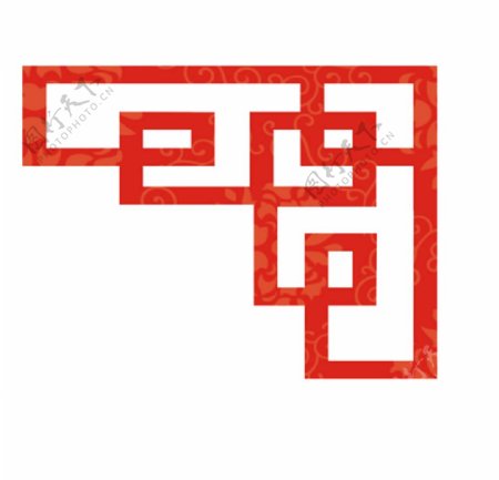 中式回形纹边框传统红色