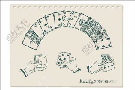 4款欧式扑克牌图案