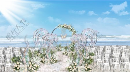 海边小清新主题婚礼