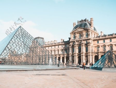 法国卢浮宫建筑景观摄影