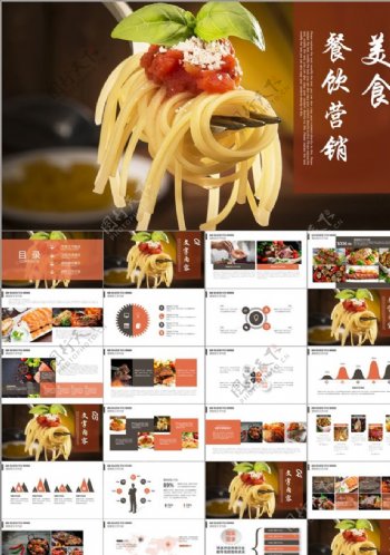 中国传统美食文化PPT模板