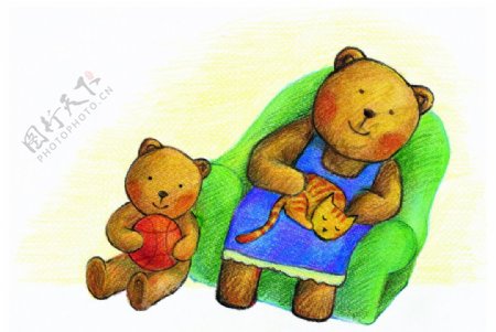 小熊家庭卡通