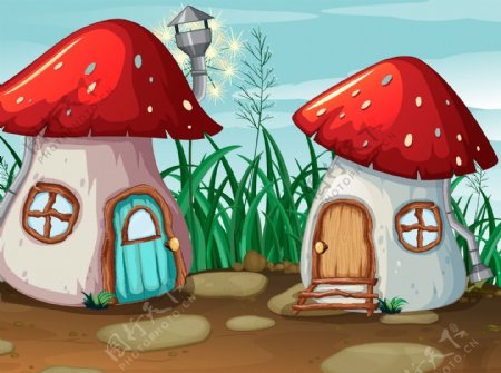 卡通蘑菇屋