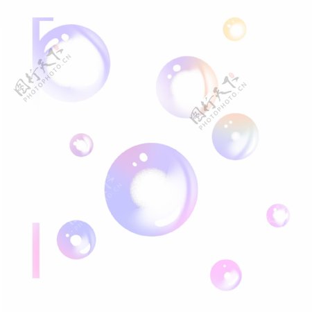 彩色透明肥皂泡气泡水泡泡泡元素