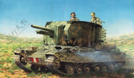 坦克装甲军车手绘插画