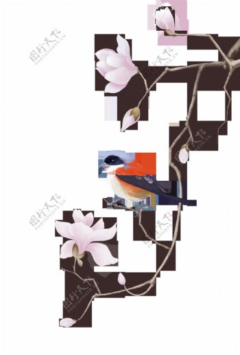 中国古风传统花鸟图案
