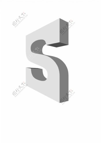 S字母3Dlogo图标设计