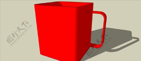红色茶杯模型