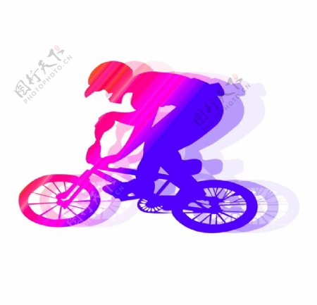 彩色重影系列运动自行车