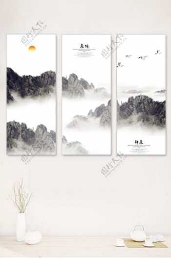 新中式山水水墨画