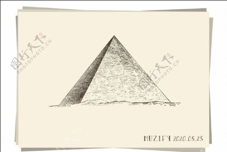 埃及金字塔素描画