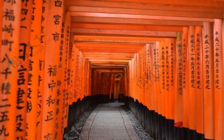 日本柱子走廊寺庙合成背景素材