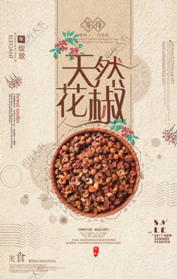花椒复古古风食材传统海报展板