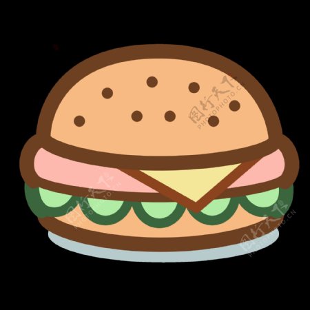 汉堡美食图标标志图形装饰素材
