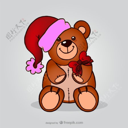 泰迪熊圣诞老人帽子