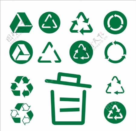 回收废物符号绿色箭头