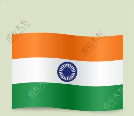 印度飘扬旗帜