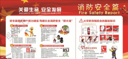 消防消防知识展板消防安全图片