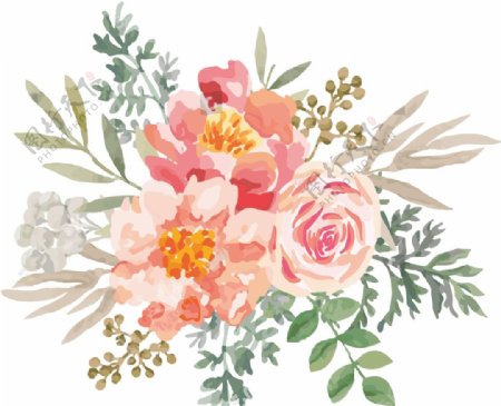 花朵水彩卡通装饰背景素材图片