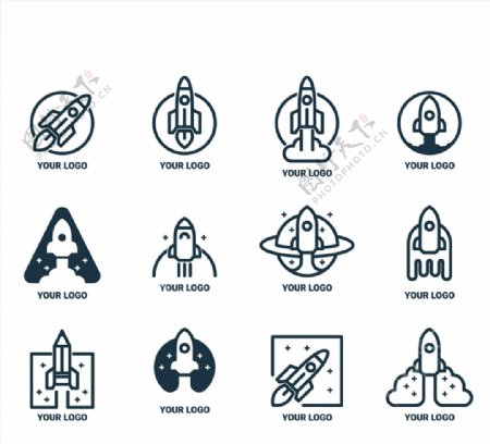 创意火箭标志图片