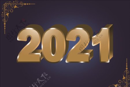 2021金属字图片