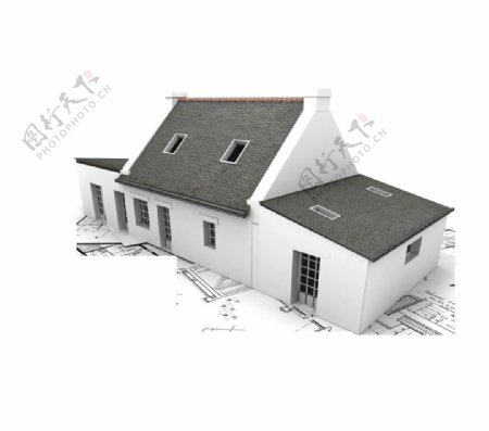 建筑房屋设计模型简易图图片