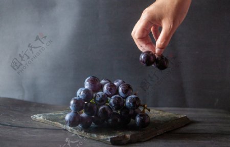 葡萄水果果实背景海报素材图片