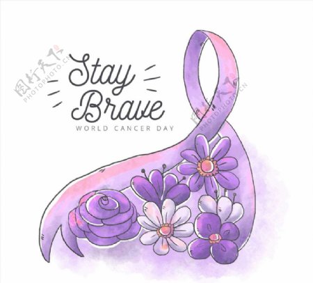 手绘世界癌症日图片