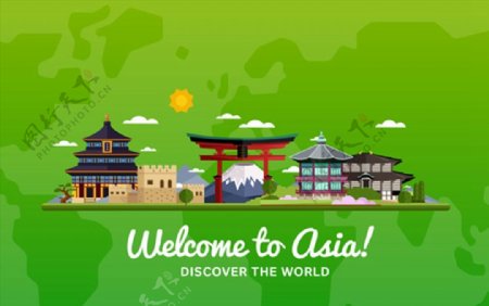亚洲旅游海报图片