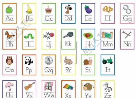 26英文字母卡圖片