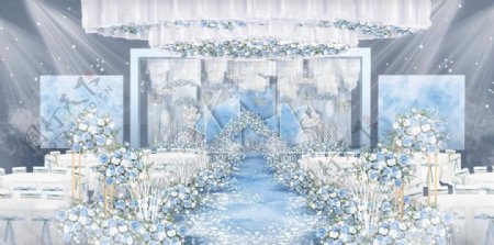 莫兰迪蓝色婚礼图高清输出图片