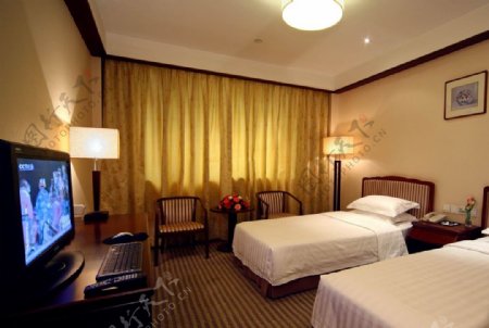 北京翠明庄宾馆标准双床间图片