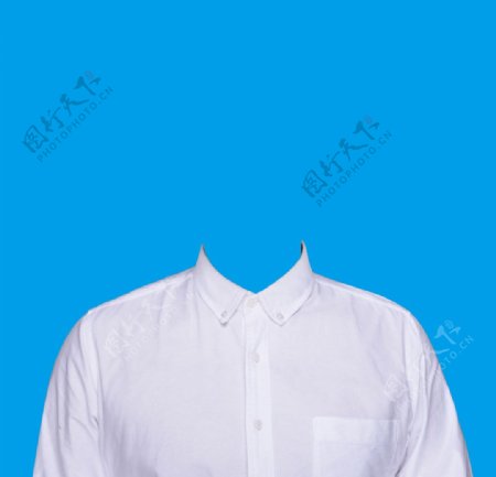 男士白色衬衫证件照素材图片