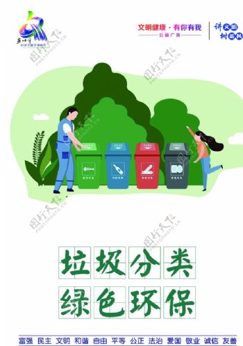 垃圾分类绿色环保图片
