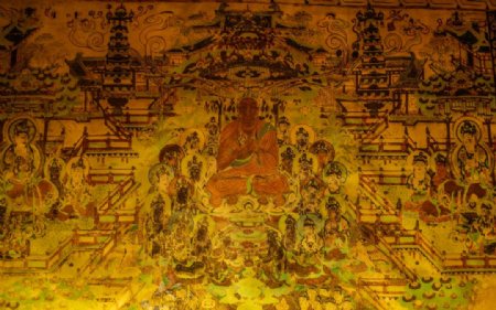 敦煌壁画传统复古背景海报素材图片