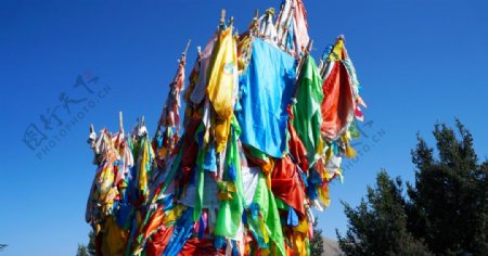 经幡宗教西藏风光图片