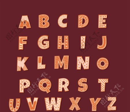 花纹饼干字母图片
