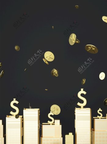 金色投资理财金融海报背景图片